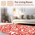 Bold Red Swirl Abstract Pattern Rug