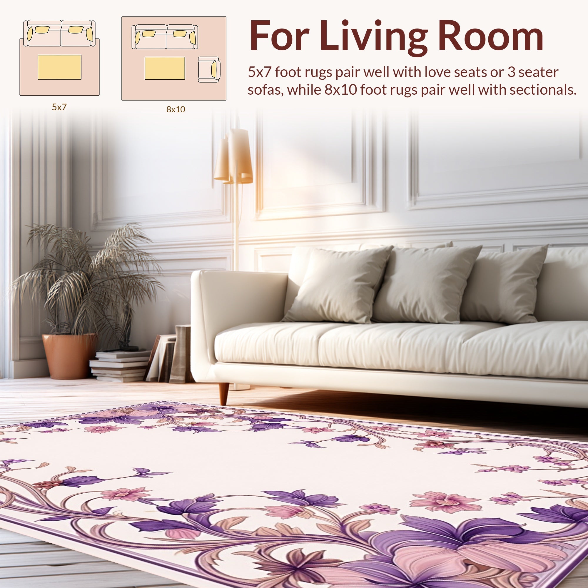 Art Nouveau Floral Vine Pattern Rug