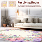 Pastel Floral Garden Frame Rug