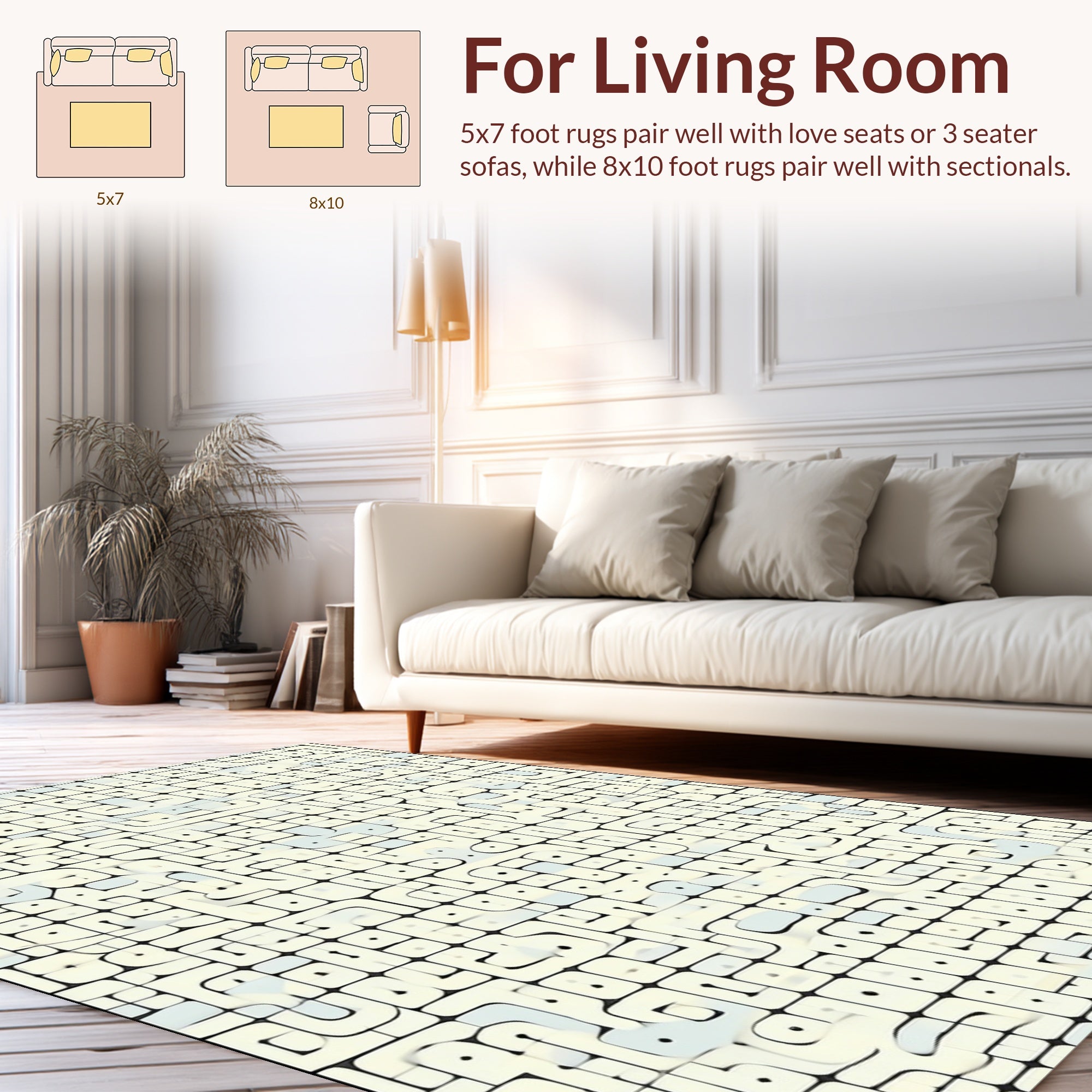 Abstract Geometric Maze Pattern Rug