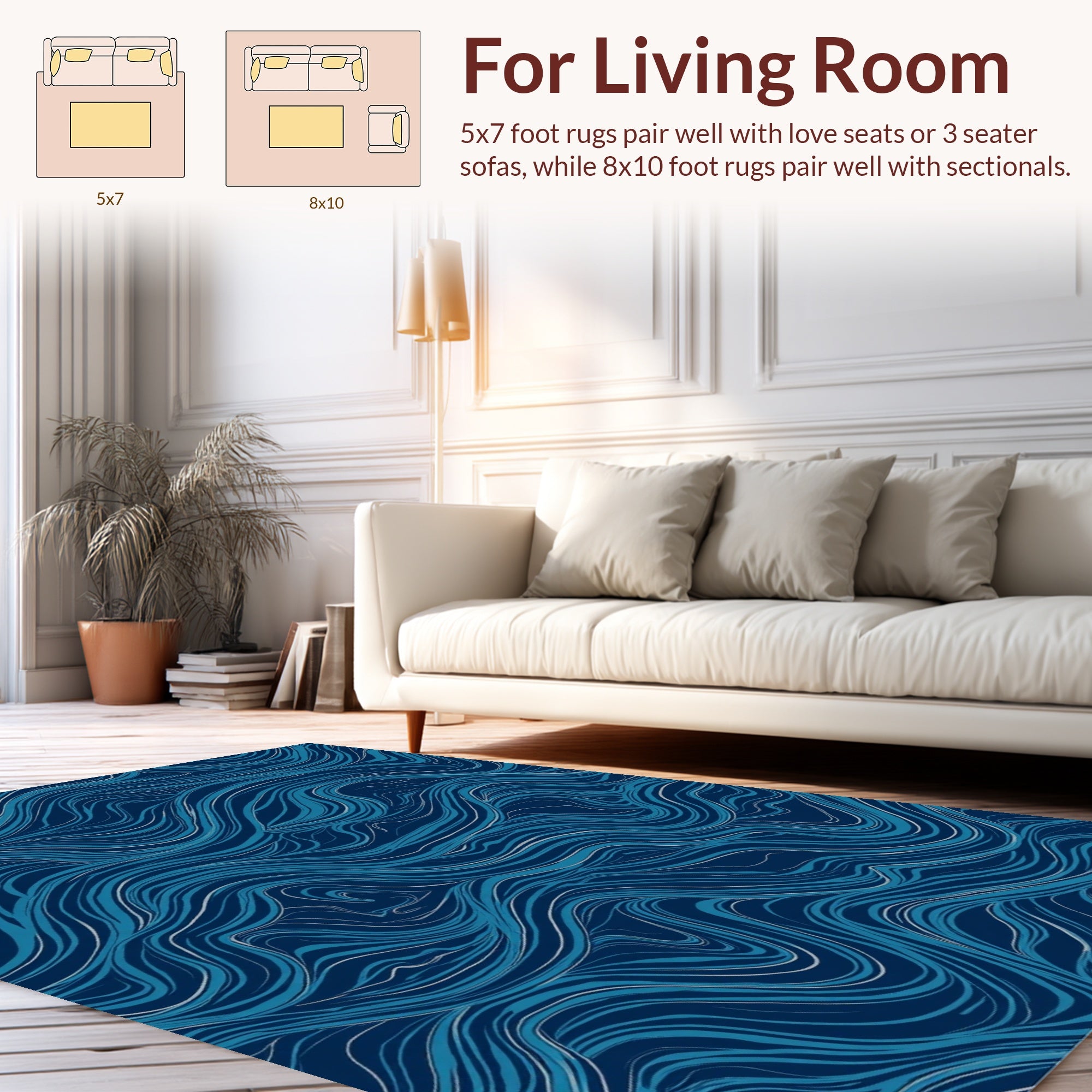 Dynamic Abstract Swirl Pattern Rug