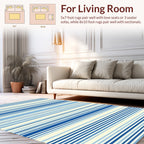 Classic Blue Stripe Pattern Rug