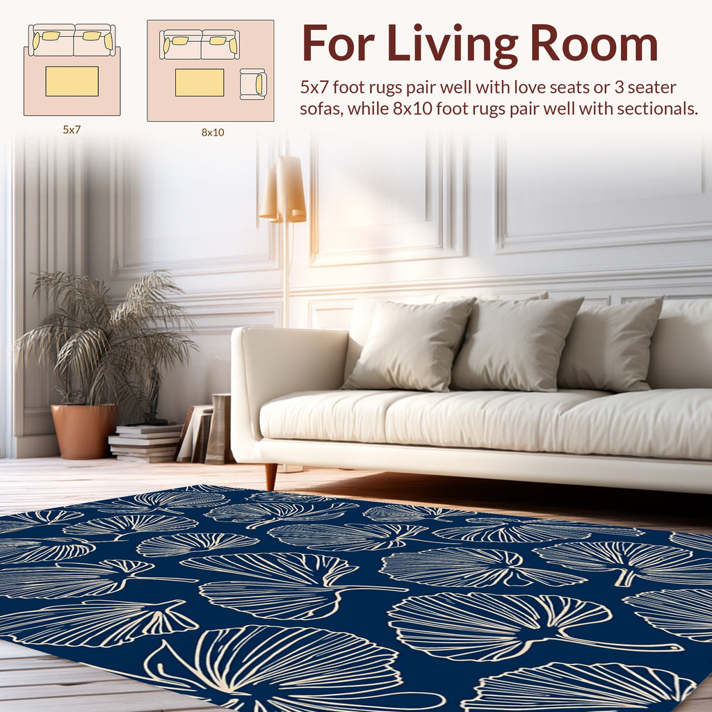 Ginkgo Leaf Outline Pattern Rug