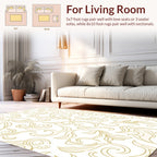 Elegant Gold Swirls Floral Pattern Rug