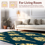 Art Deco Golden Floral Pattern Rug