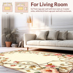 Floral Scrollwork Pink and Beige Rug