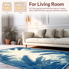 Tropical Palm Leaves Botanical Design Rug