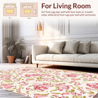 Whimsical Pink Floral Swirl Pattern Rug