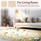 Whimsical Butterfly Floral Garden Design Rug