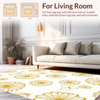 Golden Daisy Floral Pattern Rug