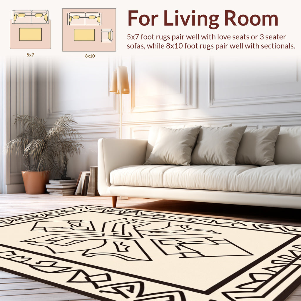 Tribal Geometric Cross Pattern Rug