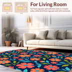 Vibrant Floral Pattern Design Rug