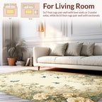 Elegant Floral Dragonflies Vintage Design Rug
