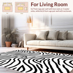 Black and White Wavy Stripe Pattern Rug