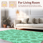 Green Botanical Print Rug
