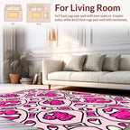 Abstract Pink Organic Shape Rug