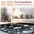 Monochrome Botanical Garden Whimsical Rug