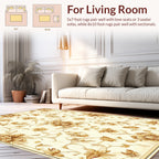 Opulent Floral Scroll Work Design Rug