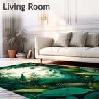Lush Jungle Arch With Butterflies Rug