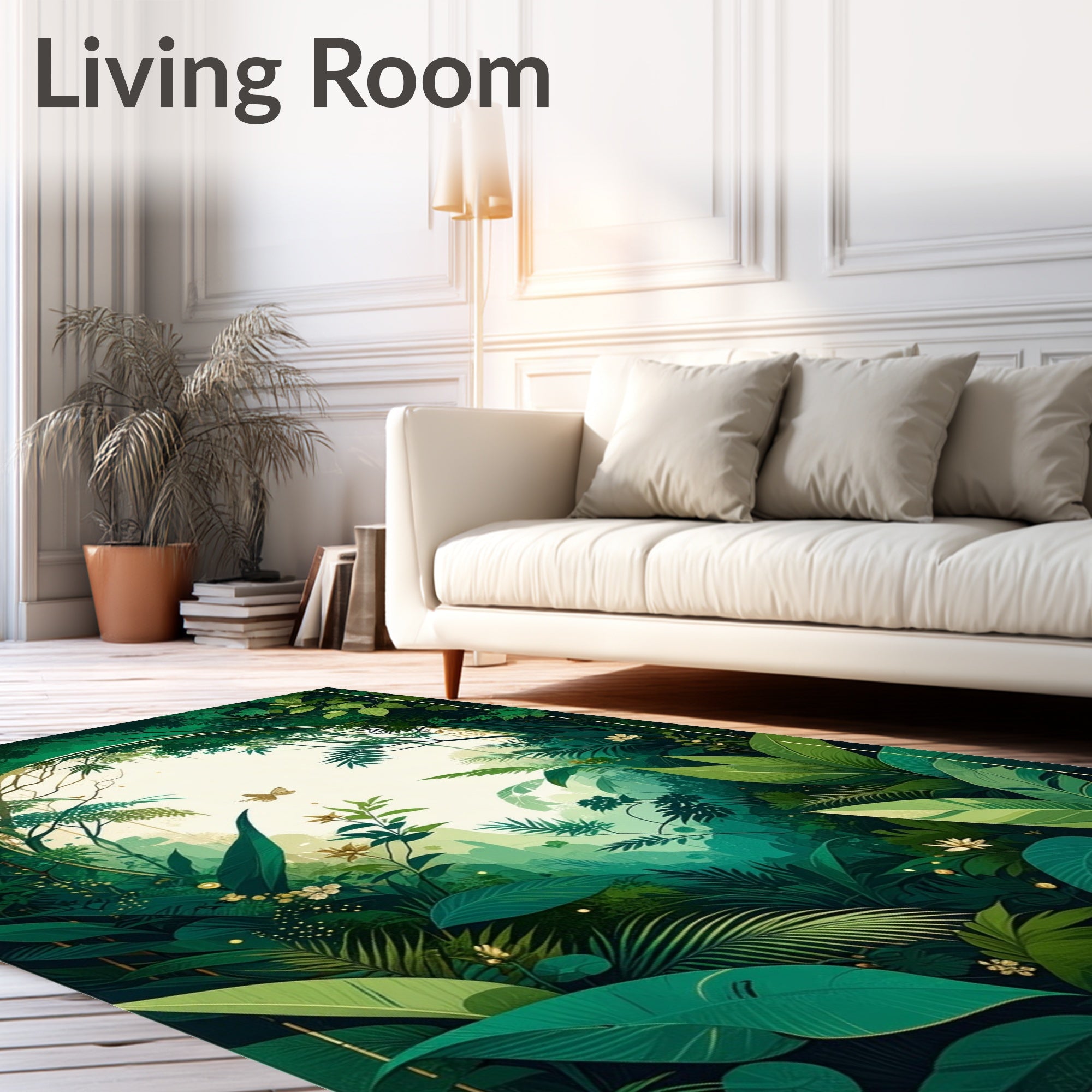 Lush Jungle Arch With Butterflies Rug
