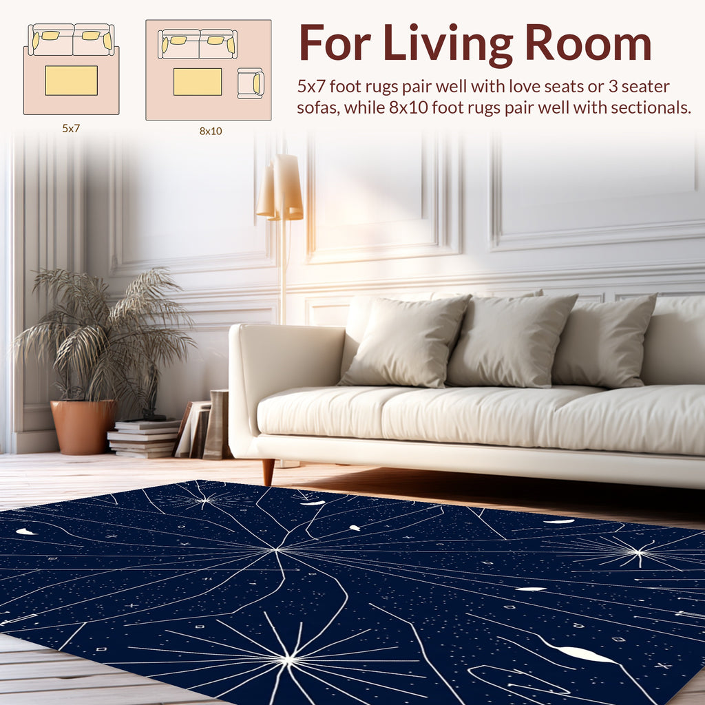 Celestial Starburst Abstract Pattern Rug