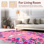 Whimsical horses with floral accent pattern Rug