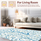 Blue Whimsical Tree Floral Design Rug