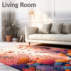 Coral Reef Fish Splash Design Rug