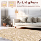 Delicate Feathered Botanical Motif Design Rug