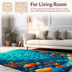 Vibrant Aquatic Coral Fish Pattern Rug