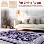 Art Nouveau Floral Lavender Gray Rug