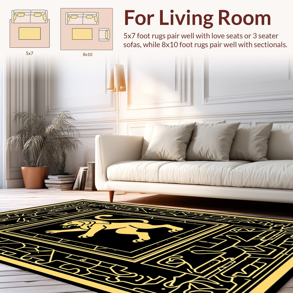 Golden Lion Regal Geometric Design Rug