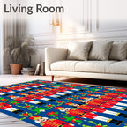Red Nutcracker Soldier Floral Border Rug