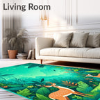 Whimsical Jungle Art With Deer Rug