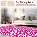 Bold Pink White Animal Print Rug