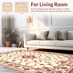 Intricate Floral Scrollwork Cream Rug