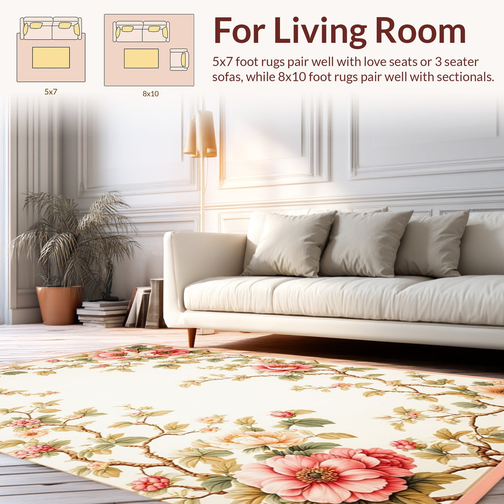 Floral Vine Delicate Pattern Rug