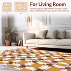 Abstract Geometric Ochre Pattern Rug