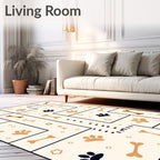Cream Paw And Bone Maze Rug