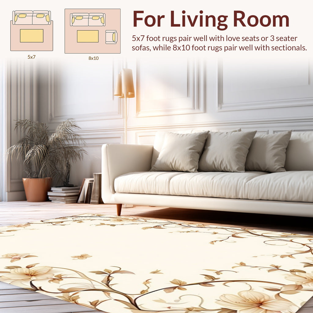 Vintage Floral Vine Pattern Rug