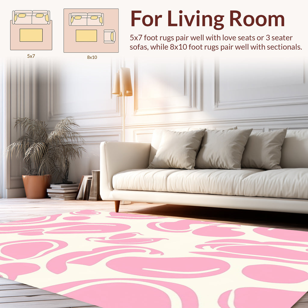 Pink Organic Shapes Pattern Rug