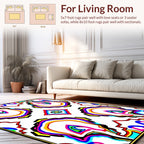 Psychedelic Abstract Colorful Reflections Rug