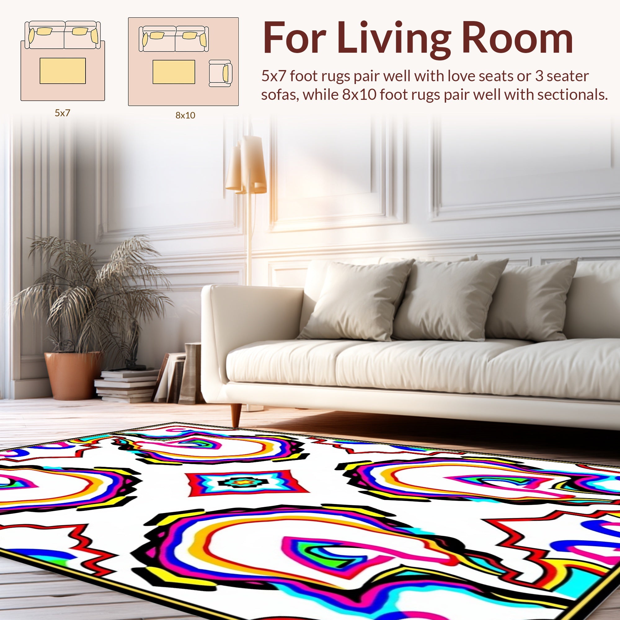Psychedelic Abstract Colorful Reflections Rug