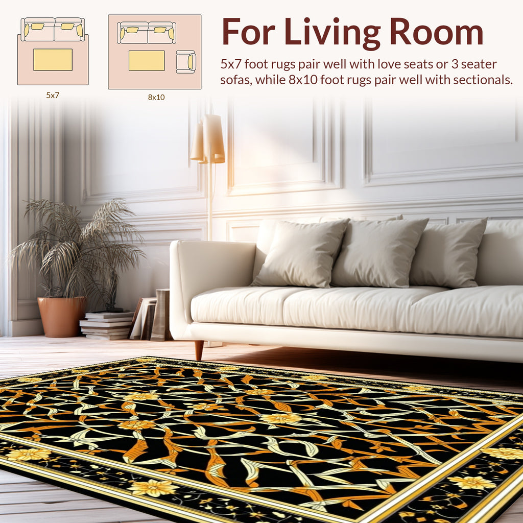 Intricate Floral Lattice Design Rug