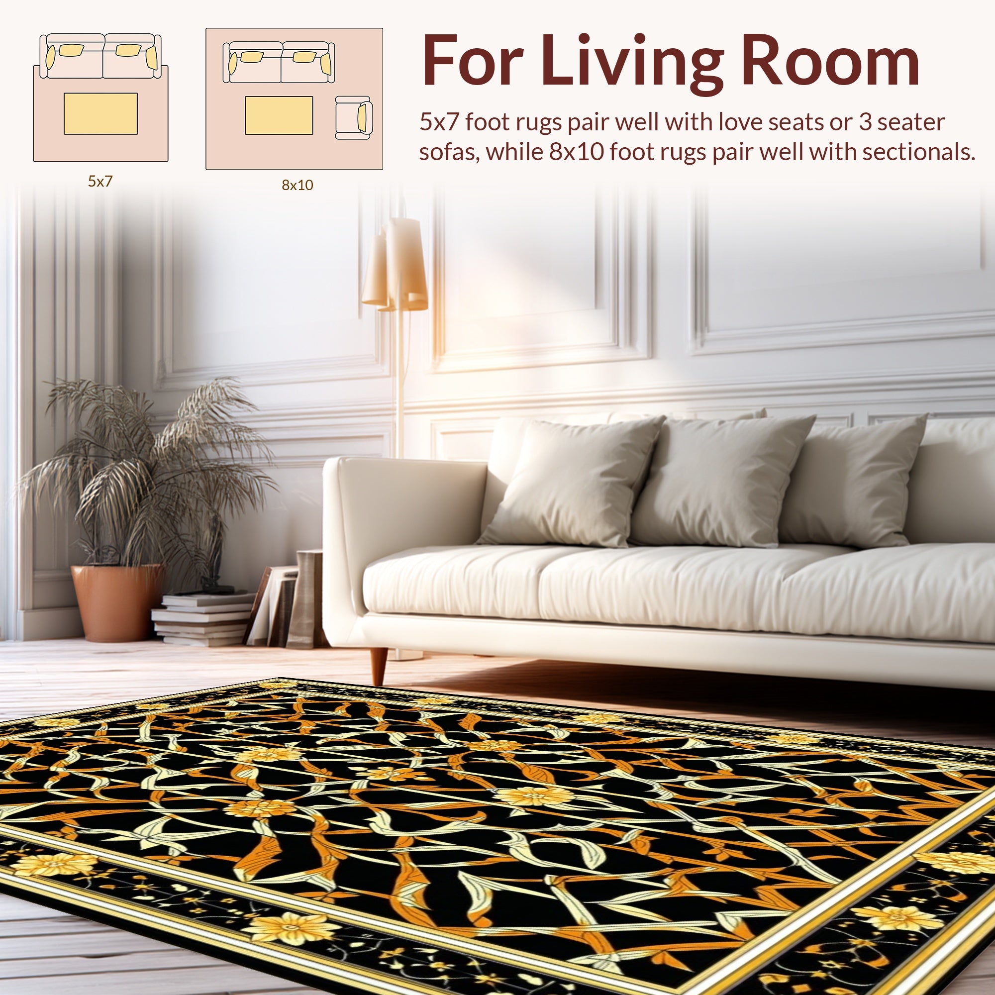 Intricate Floral Lattice Design Rug