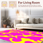 Vibrant Pink Yellow Abstract Pattern Rug