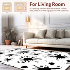 Black Splatter Pattern Design Rug