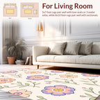 Pastel Flower Pattern Abstract Art Rug