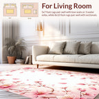 Pink Blossom Branch Delicate Pattern Rug