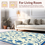 Blue Floral Vine Pattern Rug